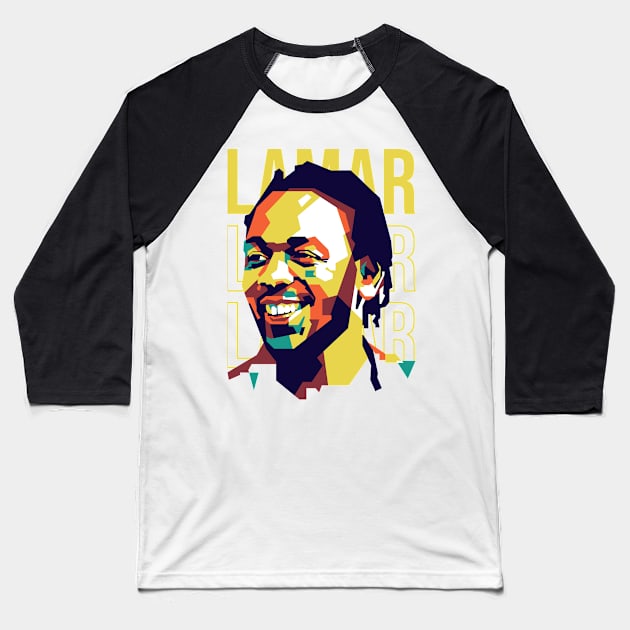 Kendrick Lamar On WPAP Style Baseball T-Shirt by pentaShop